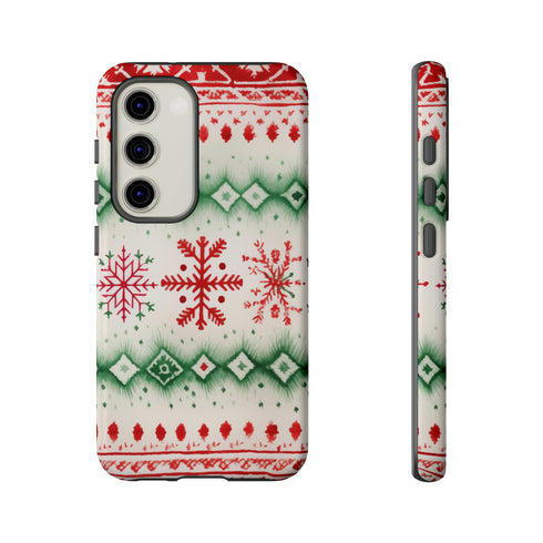 Icelandic Watercolor inspired by Christmas Sweaters - Impact Resistant Phone Case Samsung Galaxy S23 Glossy